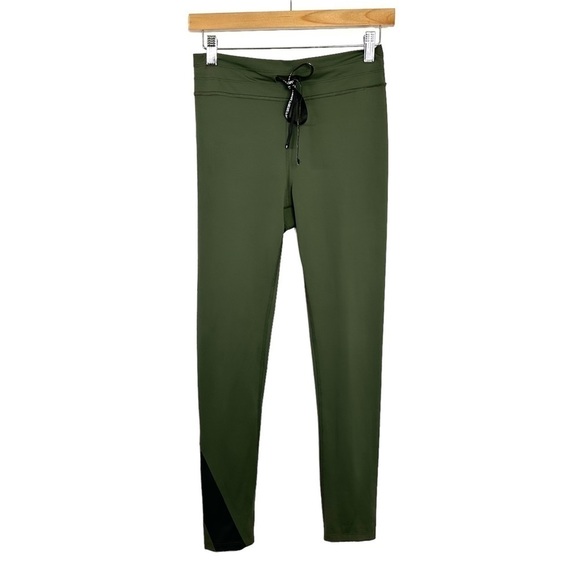 AArmy Womens Chelsea Drawstring Waist Athletic Leggings Sz Medium Green - Picture 1 of 9